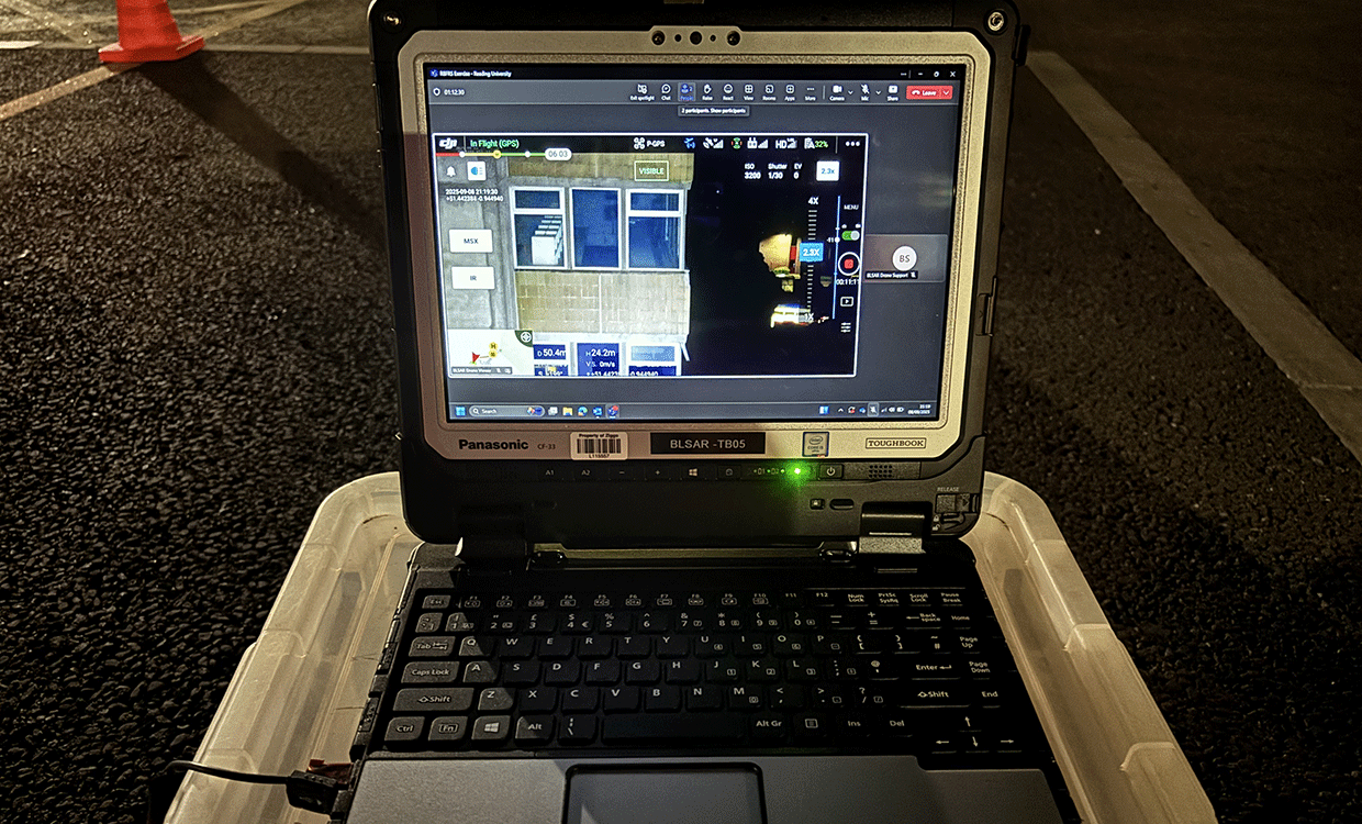 Image from our drone being fed to our laptop