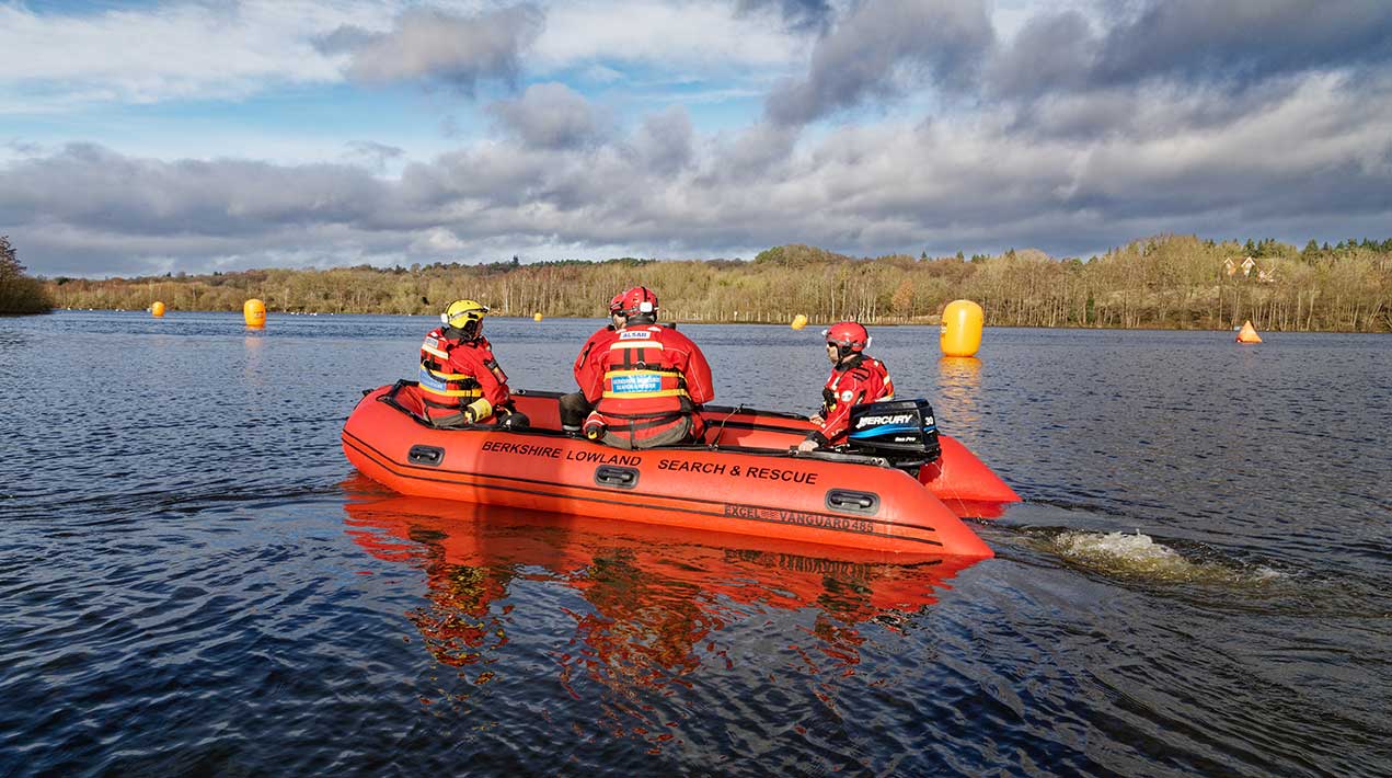 Searching our inland waterways with our water rescue team